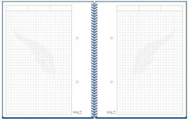 Spiral-Kladde mit Gravur / Notizbuch / DIN A5 / 96 Blatt / kariert / Farbe: blau