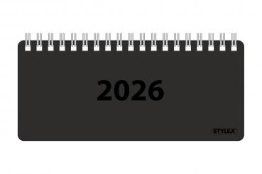 Spiral-Taschenkalender 2026 / ca. 8 x 18 cm / Farbe: schwarz