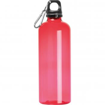 Sporttrinkflasche mit Karabinerhaken / 600ml / Farbe: rot