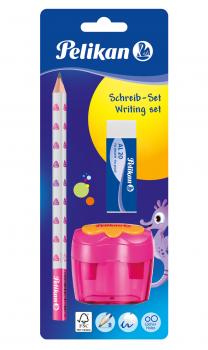 Starterset 3tlg. / Schreiblernbleistift, Spitzer , Radierer / Farbe: pink