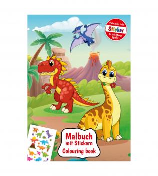 Sticker-Malbuch / DIN A4 / "Dino"