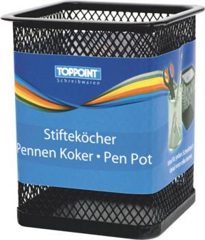 Stifteköcher Stiftebecher schwarz 80x80x100 eckig