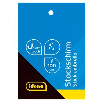 Stockschirm "Soft-Touch-Designgriff" / Regenschirm / Ø100x88cm / Farbe: blau