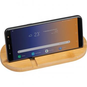 Tablet- und Smartphonehalter aus Bambus mit Gravur