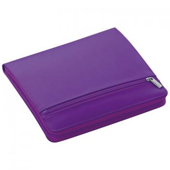 Tablethülle / mit linierten Schreibblock und Reißverschluss / Farbe: lila