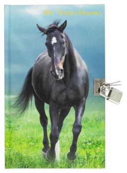 Tagebuch mit Gravur / mit Schloss / "Pferd"
