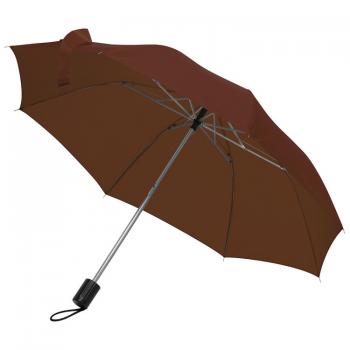 Taschen-Regenschirm / mit Schutzhülle / Farbe: braun