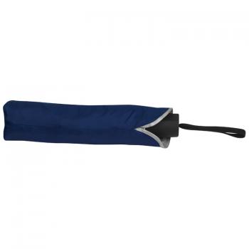 Taschen-Regenschirm / Taschenschirm / innen silber / Aussenfarbe: dunkelblau