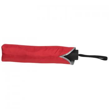 Taschen-Regenschirm / Taschenschirm / innen silber / Aussenfarbe: rot