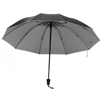 Taschen-Regenschirm / Taschenschirm / innen silber / Aussenfarbe: schwarz