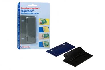Taschenlocher Mini Locher mit Linealfunktion / Farbe: blau