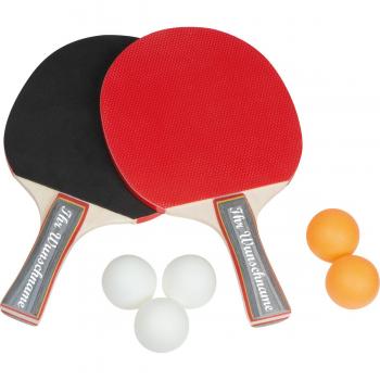 Tischtennis-Set mit Namensgravur - 2 Tischtennisschläger und 5 Tischtennisbälle