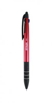Touchpen 3-farb Kugelschreiber Touchscreenstift / Farbe: rot