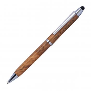 Touchpen Holz Kugelschreiber mit Gravur / aus Olivenholz