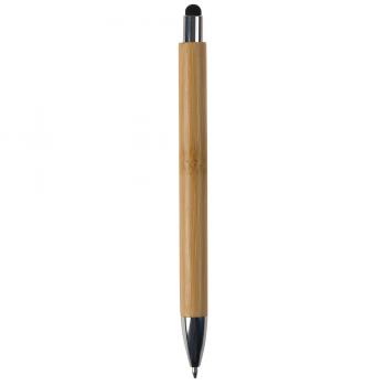 Touchpen Holz-Kugelschreiber mit Gravur / Stylusfarbe: schwarz