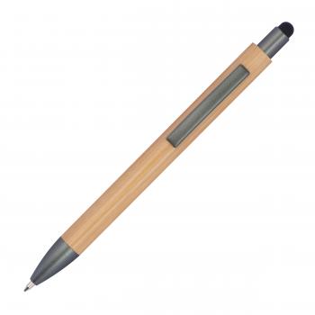 Touchpen Holzkugelschreiber aus Bambus mit Gravur / Stylusfarbe: schwarz