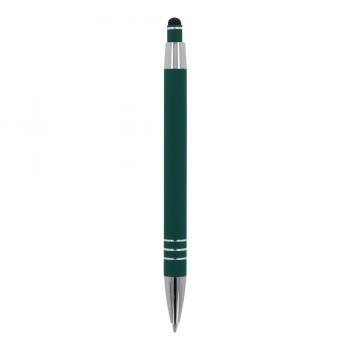 Touchpen Kugelschreiber / aus Metall / mit Soft-Touch / Farbe: dunkelgrün