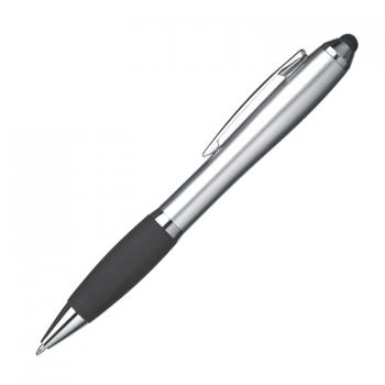 Touchpen Kugelschreiber / Farbe: silber-schwarz