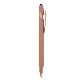Touchpen Kugelschreiber "Roségold" mit Gravur / aus Metall / Farbe: roségold