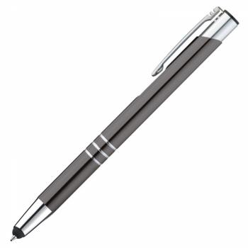 Touchpen Kugelschreiber aus Metall / Farbe: anthrazit