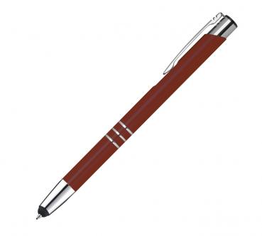 Touchpen Kugelschreiber aus Metall / Farbe: bordeaux