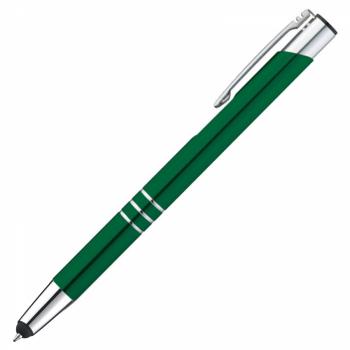Touchpen Kugelschreiber aus Metall / Farbe: grün
