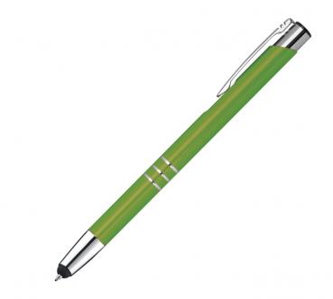 Touchpen Kugelschreiber aus Metall / Farbe: hellgrün