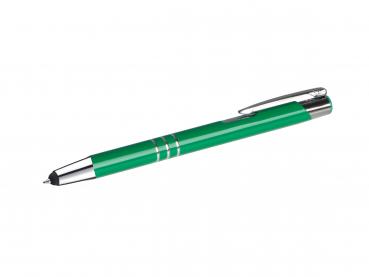 Touchpen Kugelschreiber aus Metall / Farbe: mittelgrün