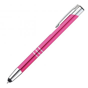 Touchpen Kugelschreiber aus Metall / Farbe: pink