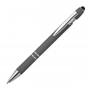 Touchpen Kugelschreiber aus Metall / mit Muster / Farbe: anthrazit