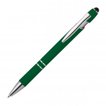 Touchpen Kugelschreiber aus Metall / mit Muster / Farbe: dunkelgrün