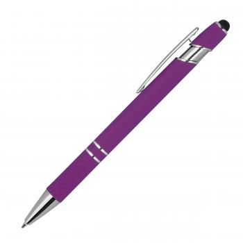 Touchpen Kugelschreiber aus Metall / mit Muster / Farbe: lila