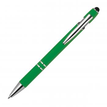 Touchpen Kugelschreiber aus Metall mit Gravur / mit Muster / Farbe: grün