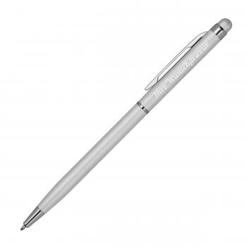 Touchpen Kugelschreiber mit Gravur / schlankes design / Farbe: silber