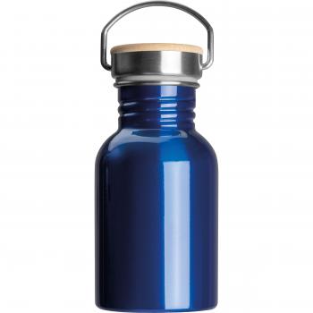 Trinkflasche / aus Edelstahl mit Gravur / 300ml / Farbe: blau