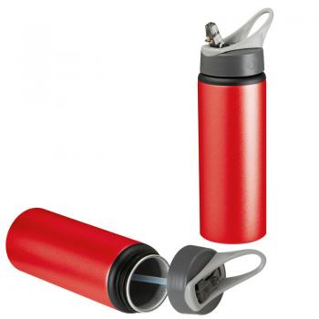 Trinkflasche / aus Metall / Füllmenge: 600ml / Farbe: rot