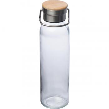 Trinkflasche aus Glas mit Gravur / mit Neoprenüberzug / 600ml / Farbe: schwarz