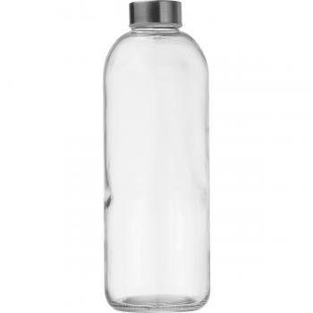 Trinkflasche aus Glas mit Neoprensleeve / 1000ml / Neoprenfarbe: grau