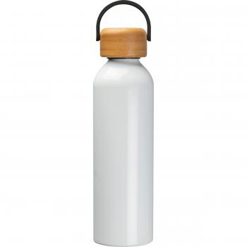 Trinkflasche aus recyceltem Aluminium / 600 ml / Farbe: weiß