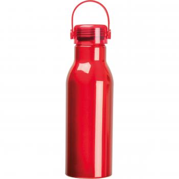 Trinkflasche aus recyceltem Aluminium mit Gravur / 750ml / Farbe: rot