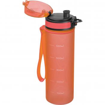 Trinkflasche aus Tritan mit Messskala und Trageschlaufe / 500ml / Farbe: orange