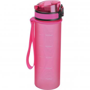 Trinkflasche aus Tritan mit Messskala und Trageschlaufe / 500ml / Farbe: pink