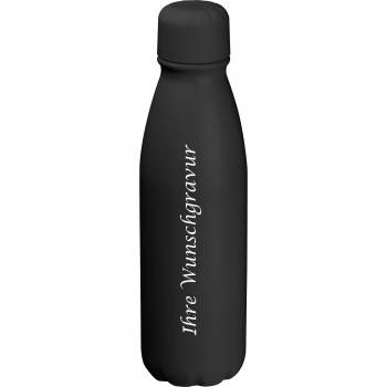 Trinkflasche mit Gravur / aus Aluminium / Füllmenge 0,6l / Farbe: schwarz