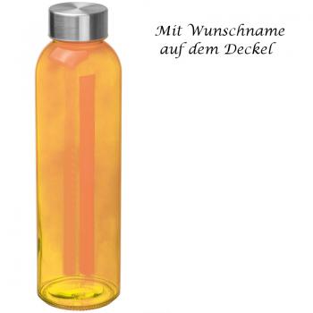 Trinkflasche mit Gravur / aus Glas / Füllmenge: 500ml / Farbe: orange