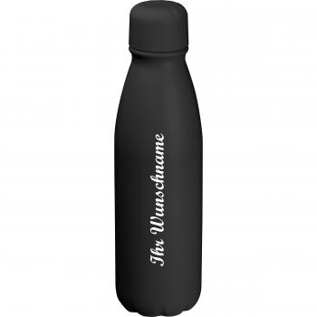 Trinkflasche mit Namensgravur - aus Aluminium - Füllmenge 0,6l - Farbe: schwarz