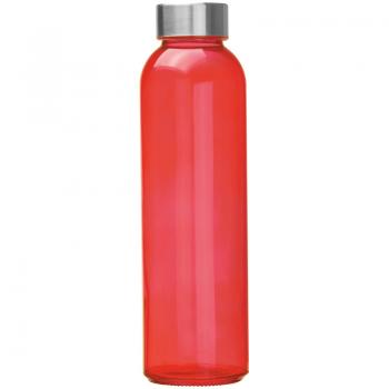 Trinkflasche mit Namensgravur - aus Glas - Füllmenge: 500ml - Farbe: rot