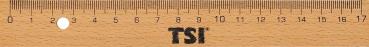 TSI Holzlineal 17cm / mit Metallkante