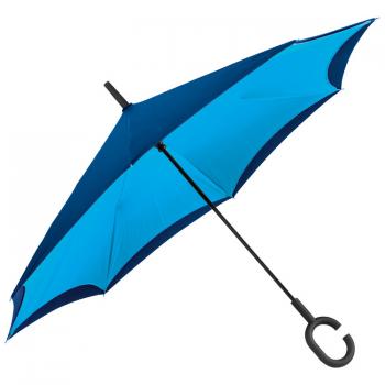 Umgekehrter Regenschirm / mit Griff zum Einhängen am Handgelenk /Farbe: hellblau