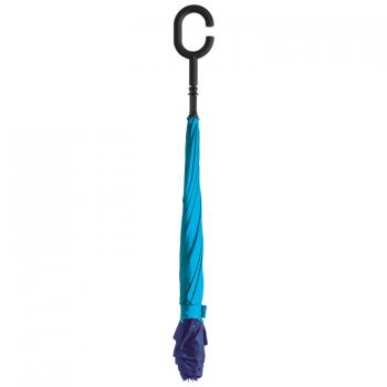 Umgekehrter Regenschirm / mit Griff zum Einhängen am Handgelenk /Farbe: hellblau