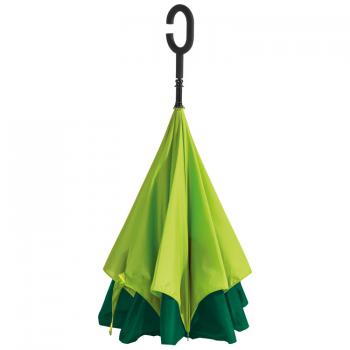 Umgekehrter Regenschirm mit Griff zum Einhängen am Handgelenk / Farbe: apfelgrün